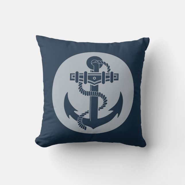 Coussin Ancre nautique (Recto)