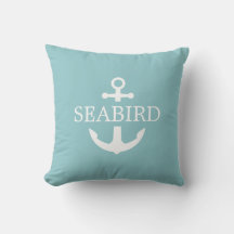 Ancre nautique Blanc & Aqua. Nom du bateau personn