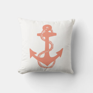 Coussin Ancre nautique chic à deux côtés
