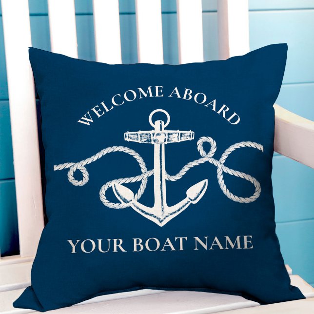 Coussin Ancre nautique Nom du bateau Accueil (Créateur téléchargé)