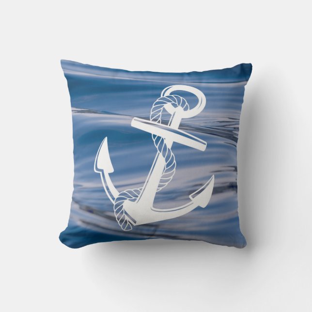 Coussin Ancre nautique sur Water Beach Jeu d'oreiller (Recto)