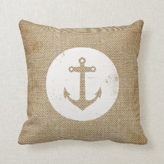 Coussin Ancre vintage rustique