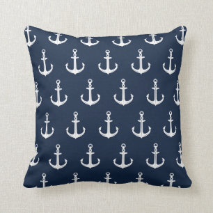 Coussin Ancres bleu marine