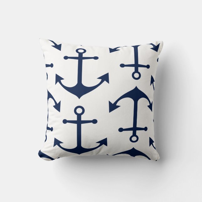 Coussin Ancres bleues de la Marine sur l'oreiller à lancer (Recto)