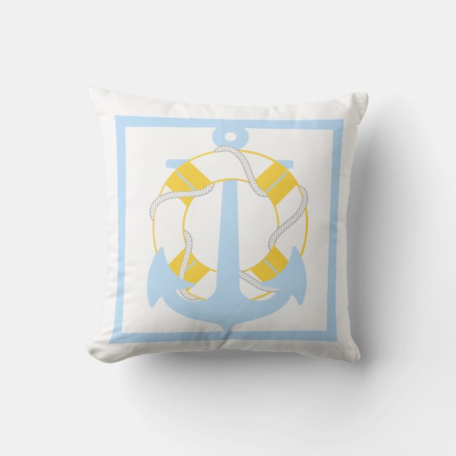 Coussin Ancres PixDezines/sauveteurs de vie/nautiques (Recto)