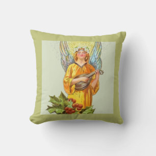 Coussin Ange avec houx et mandoline 