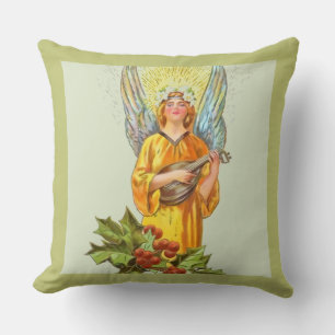 Coussin Ange avec houx et mandoline