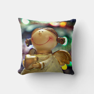 Coussin Ange de Noël et lumières colorées Jeter l'oreiller