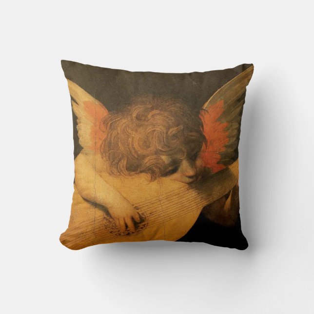 Coussin ange jouant de la lute (Recto)