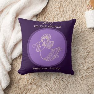 Coussin Ange Lavande Radieux de Joie Sérénité Familiale Éc