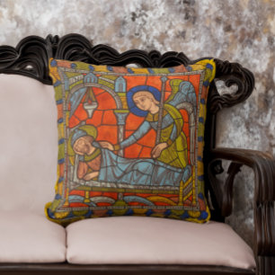 Coussin Ange médiéval de Chartres de fenêtre en verre