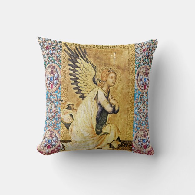 COUSSIN ANGÉLE D'ANNONCIATION AVEC DES JEUX BLEU ROUGE, PI (Recto)