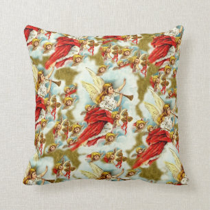 Coussin Anges chrétiens vintages et anges de Noël
