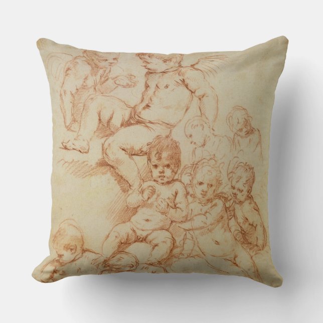 Coussin Anges, début du 17ème siècle (craie rouge sur le (Recto)