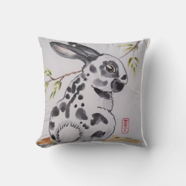 Coussin Anglais Spot Lapin Rabbit Coussin, Design Oriental (Recto)