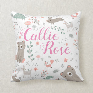 Coussin animal de bébé de crèche de région boisée