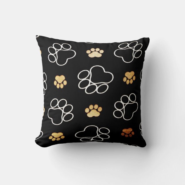 Coussin Animal décoratif animal Empreinte de patte chien c (Recto)