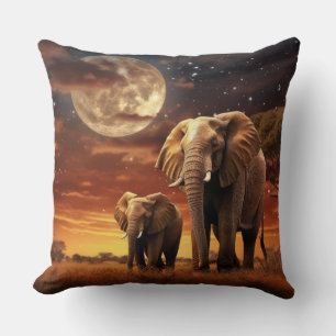 Coussin Animal éléphant Faune sauvage Art coloré