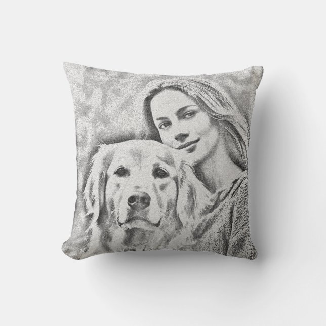 Coussin Animaux Amis Chien Papa Chat Maman Cadeau BFF Beso (Recto)