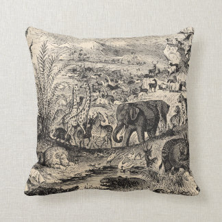 Coussin Animaux animaux africains d'illustration de 1800s