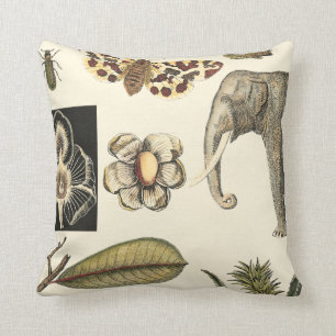 Coussin Animaux assortis peints sur l'arrière - plan crème