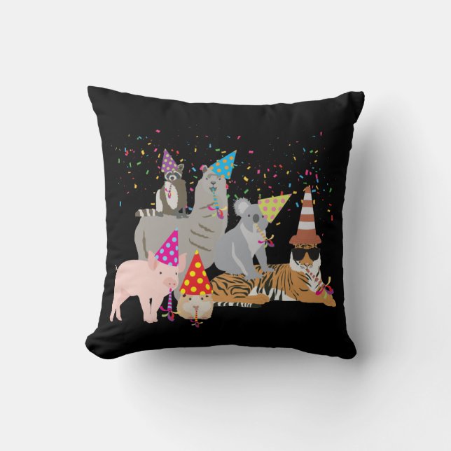 Coussin Animaux - Beaux animaux ayant une fête (Recto)