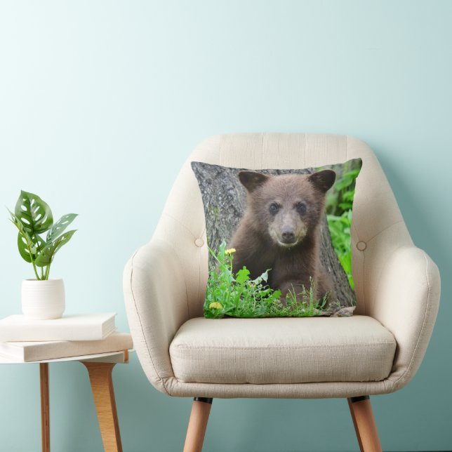 Coussin Animaux de bébés cutest | Cube d'ours Brown (Chaise)
