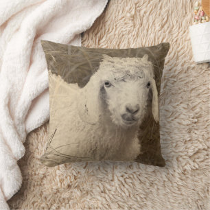 Coussin Animaux de ferme rustiques Angora Goat Kid