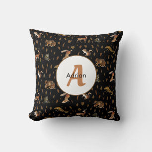 Coussin Animaux de la forêt automnale Feuilles d'automne M