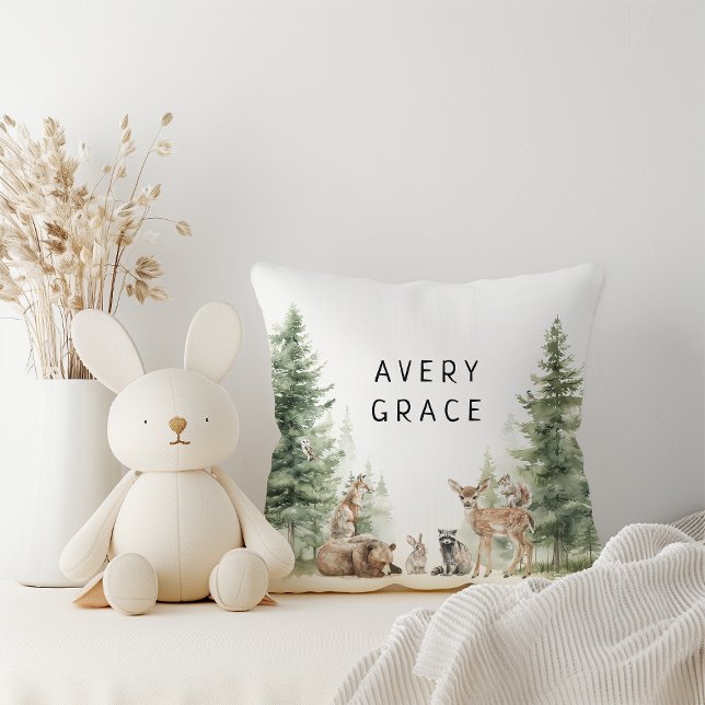 Coussin Animaux de la forêt avec le nom de leur bébé (Créateur téléchargé)