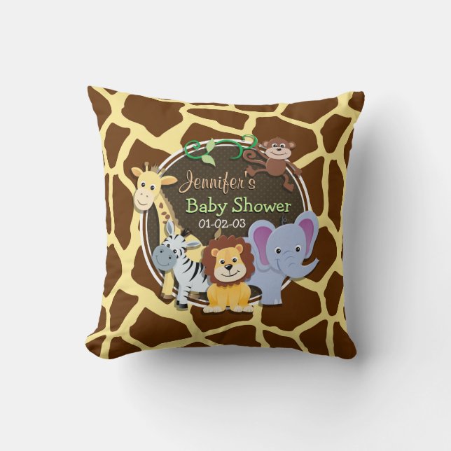 Coussin Animaux de la jungle sur Poster de animal Brown Gi (Recto)