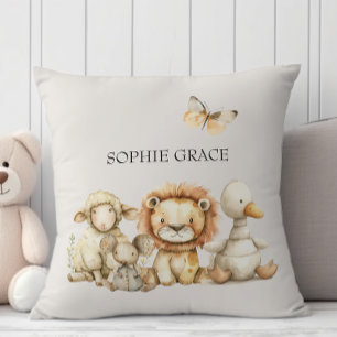 Coussin Animaux de nurserie en peluche vintage pour bébé