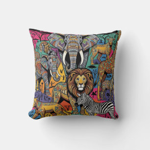 COUSSIN ANIMAUX DE SAFARI AFRICAIN