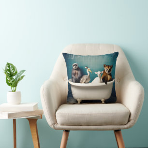 Coussin Animaux drôles dans la salle de bain