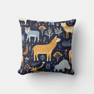 Coussin Animaux forestiers sauvages Motifs de papier numér