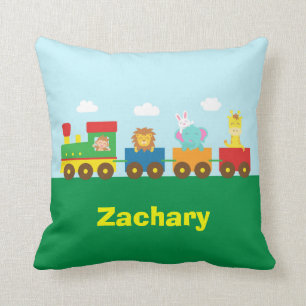 Coussin Animaux Mignons Colorés Train pour Chambre d'Enfan