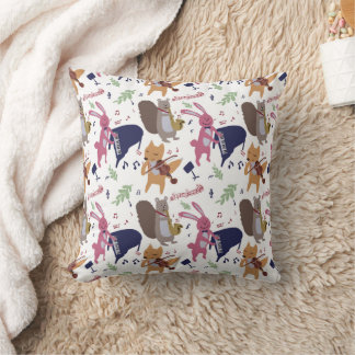 Coussin Animaux mignons de la forêt jouant des instruments
