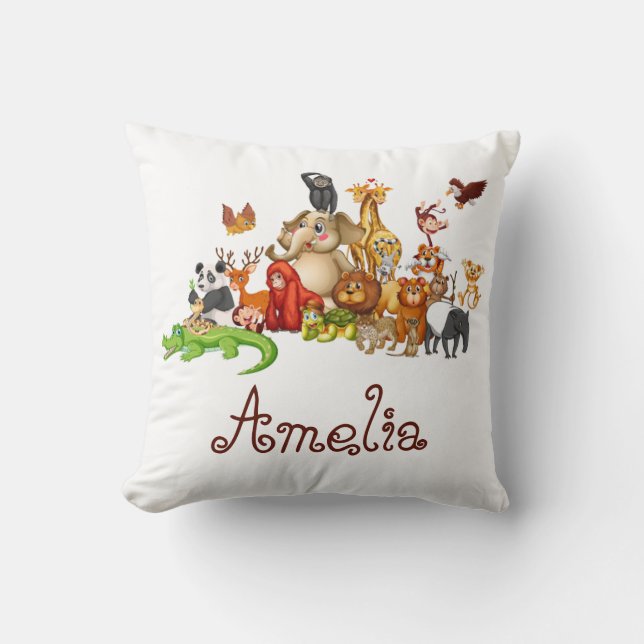 Coussin Animaux personnalisés de l'enfant (Recto)