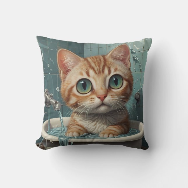 Coussin Animaux prenant un bain amusant (Recto)