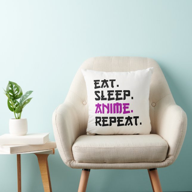 Coussin Anime de sommeil de manger répéter (Chaise)
