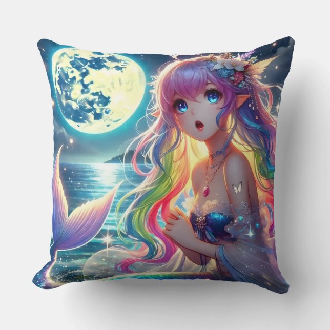 Coussin Anime Girl chanter Moonlight Pixie Rainbow Mermaid (Recto)
