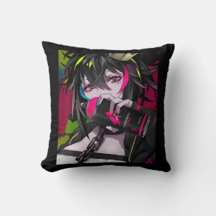 Coussin Anime Girl Kawaii Waifu esthétique japonaise Otaku