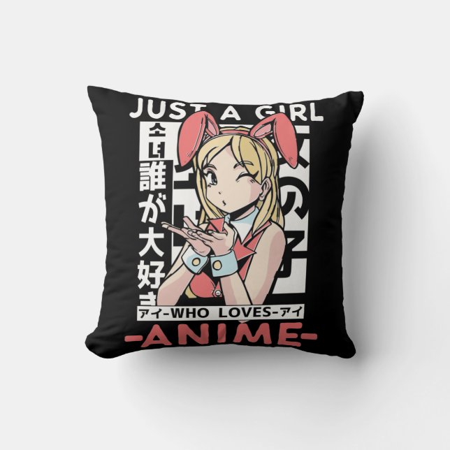 Coussin Anime Girl Otaku Ado Japonais Fan de bande dessiné (Recto)