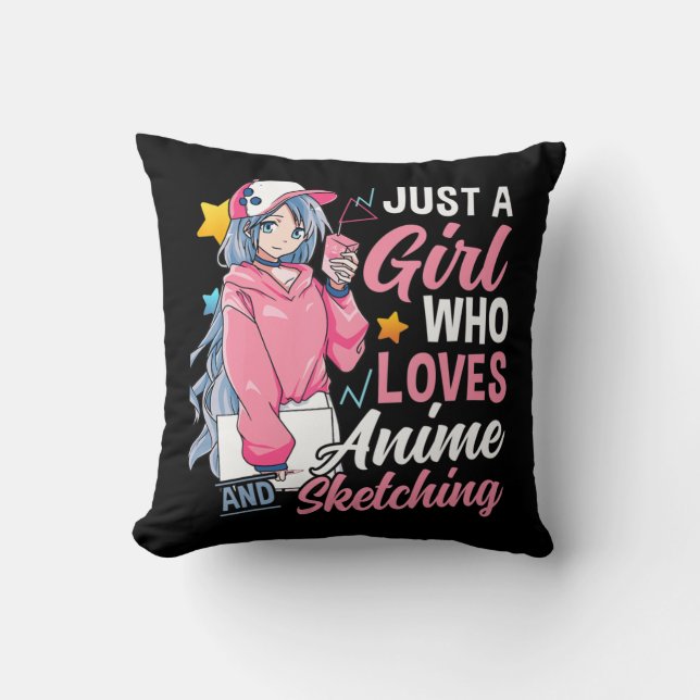 Coussin Anime Otaku Don Juste Une Fille Qui Aime Anime Et  (Recto)