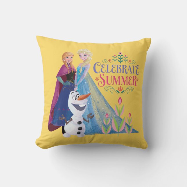Coussin Anna et Elsa| Célébrer l'été (Recto)