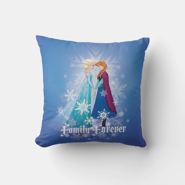 Coussin Anna et Elsa| Ensemble pour toujours (Recto)