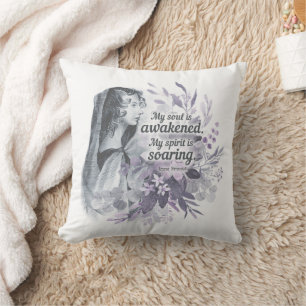 Coussin Anne Bronte Citation Mon Âme Est Éveillé Floral Th