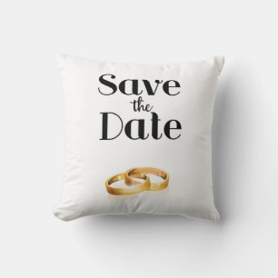 Coussin Anneaux de mariage Enregistrez la date