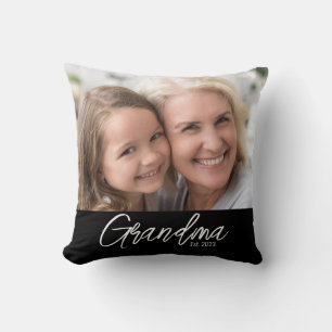 Coussin Année de création de grand-mère personnalisée Phot