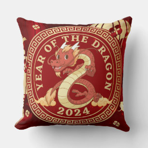 Coussin Année du Dragon 2024   SIGNE Zodiaque chinois